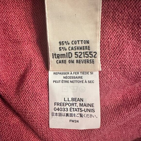 L.L. L.L. Bean Women's Cashmere Blend Sweater Rose Heather Fair Isle Size XS NWT - Picture 8 of 8